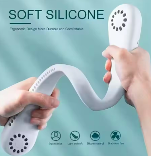 New Mini Neck Fan Portable Bladeless Hanging Neck 1200mAh Rechargeable Air Cooler 3 Speed Mini Summer Sports Fans